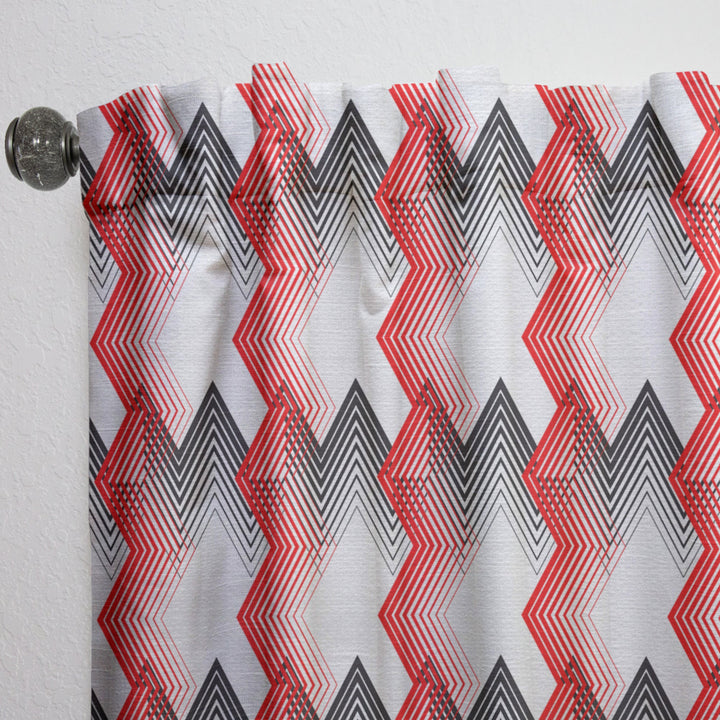 Retro Geometrical Abstract Minimal Pattern VIII - Mid-Century Modern Curtain - 1 Panel