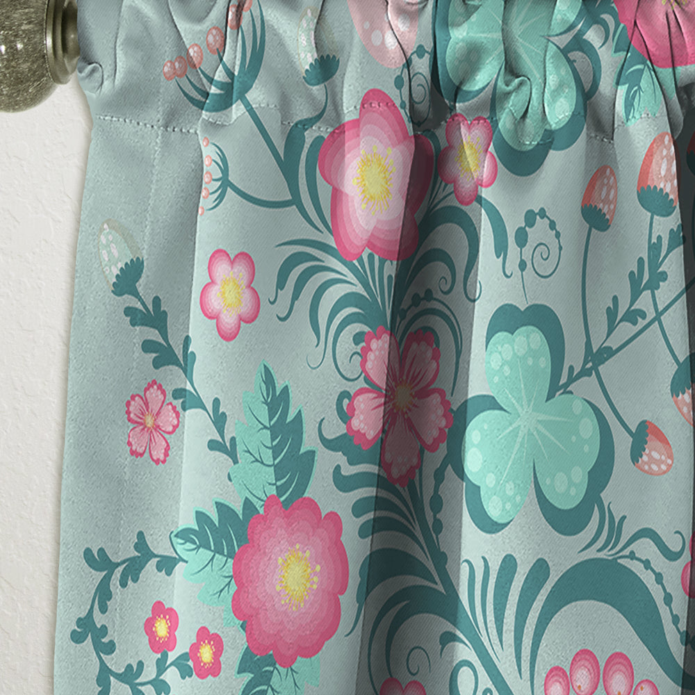 Spring floral pattern in soft pastel colors - Mid-Century Modern Curtain - 1 Panel