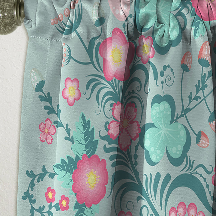 Spring floral pattern in soft pastel colors - Mid-Century Modern Curtain - 1 Panel