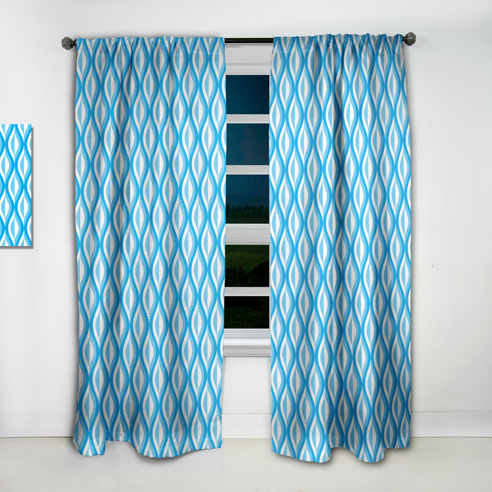 Retro Pattern Abstract Design VI - Mid-Century Modern Curtain - 1 Panel