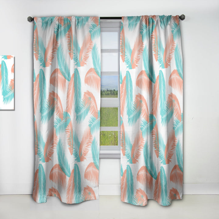 Retro Tropical Foliage II - Mid-Century Modern Curtain - 1 Panel