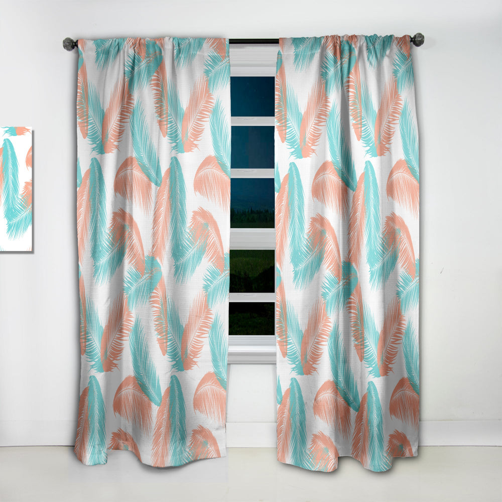 Retro Tropical Foliage II - Mid-Century Modern Curtain - 1 Panel
