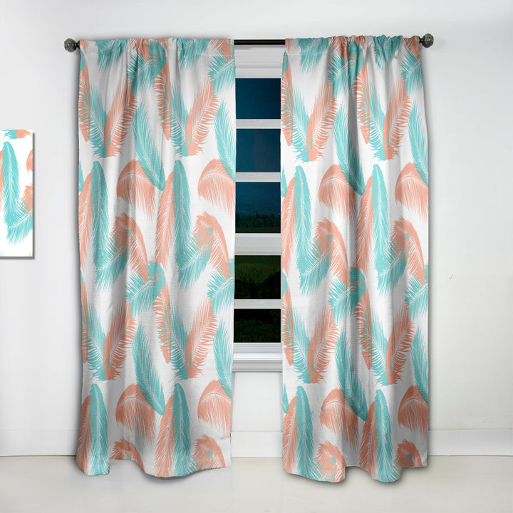 Retro Tropical Foliage II - Mid-Century Modern Curtain - 1 Panel