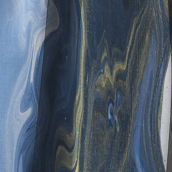 Grey And White Hand Painted Marble Acrylic III - Modern Curtain - 1 Panel