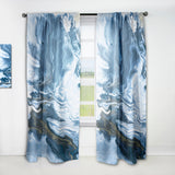 Grey And White Hand Painted Marble Acrylic III - Modern Curtain - 1 Panel