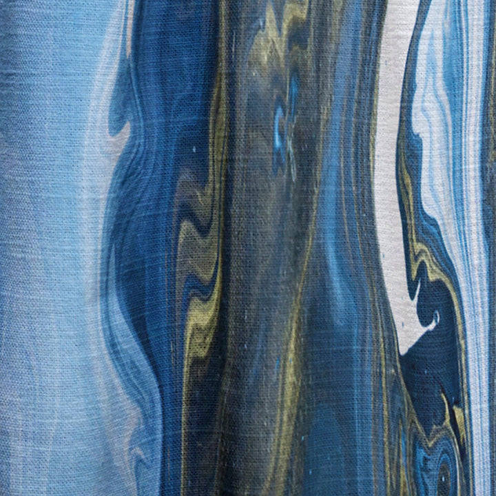 Grey And White Hand Painted Marble Acrylic III - Modern Curtain - 1 Panel