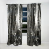 Grey And White Hand Painted Marble Acrylic IV - Modern Curtain - 1 Panel