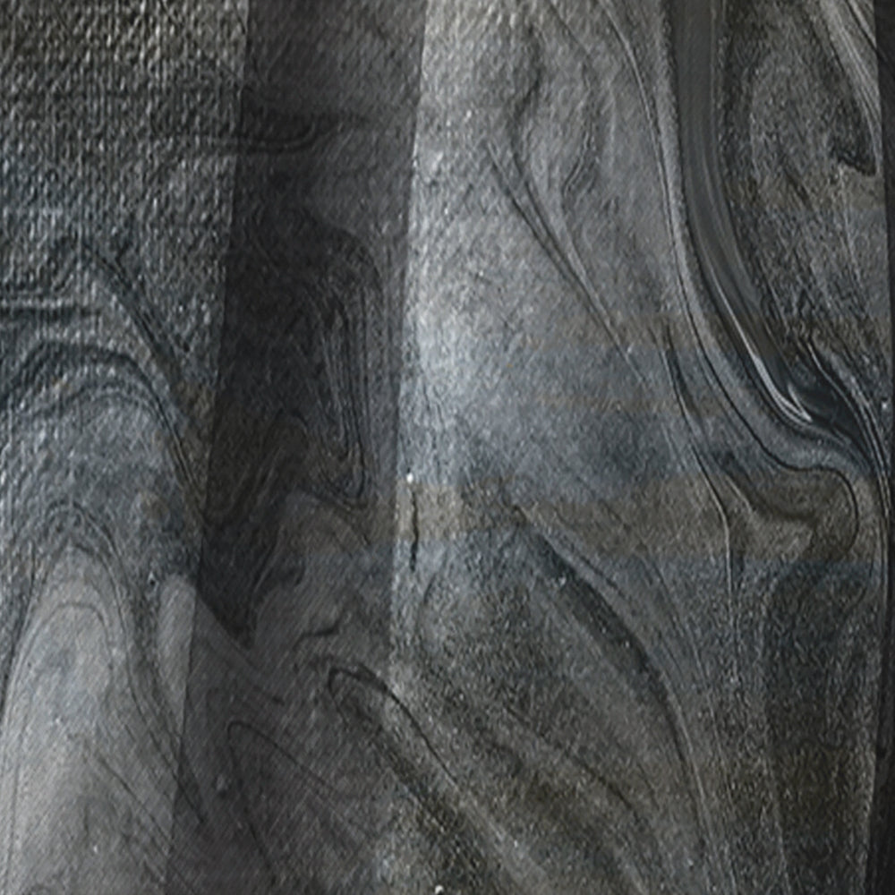 Grey And White Hand Painted Marble Acrylic IV - Modern Curtain - 1 Panel