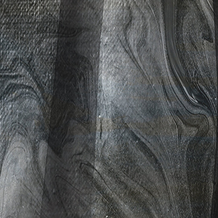 Grey And White Hand Painted Marble Acrylic IV - Modern Curtain - 1 Panel