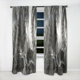 Grey And White Hand Painted Marble Acrylic IV - Modern Curtain - 1 Panel