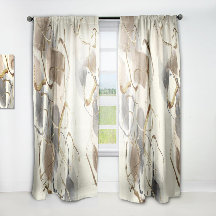 Gold Glam Squares V - Glam Curtain - 1 Panel