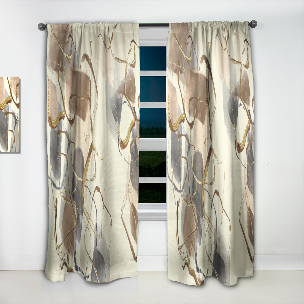 Gold Glam Squares V - Glam Curtain - 1 Panel