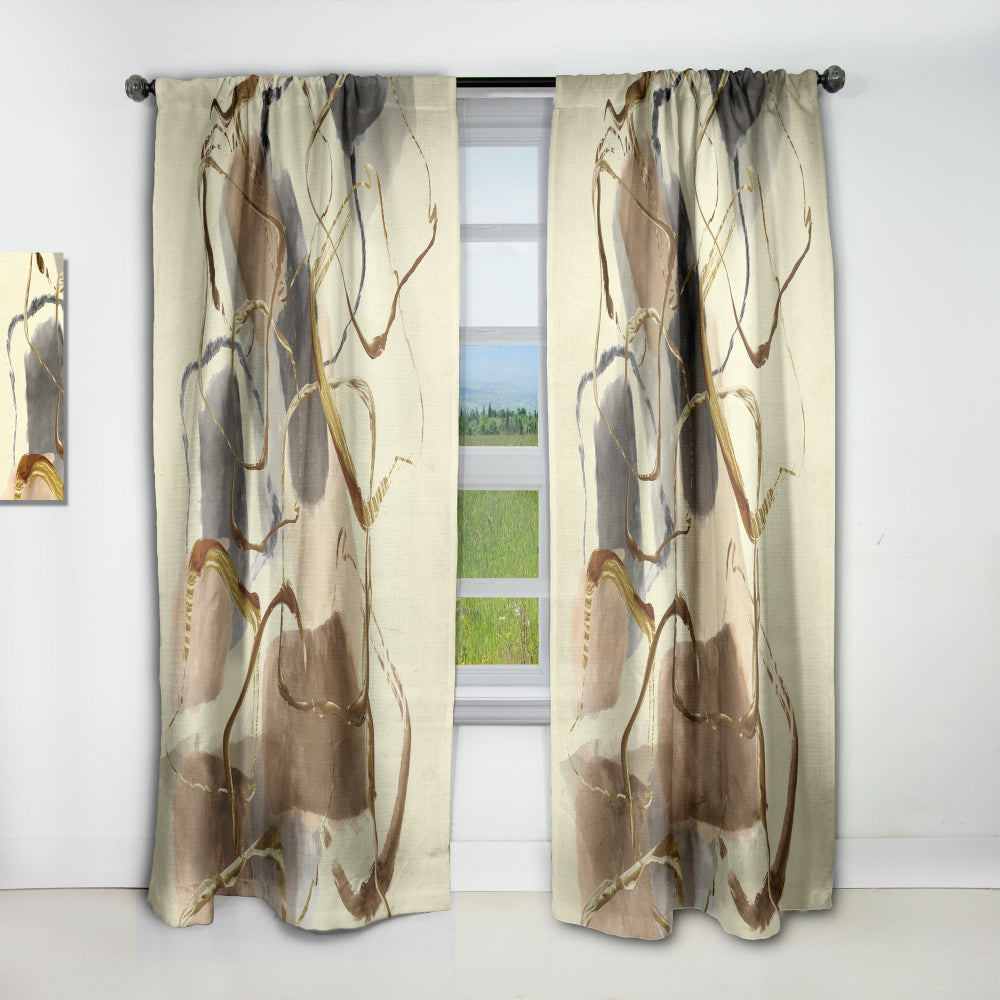 Gold Glam Squares VIII - Glam Curtain - 1 Panel