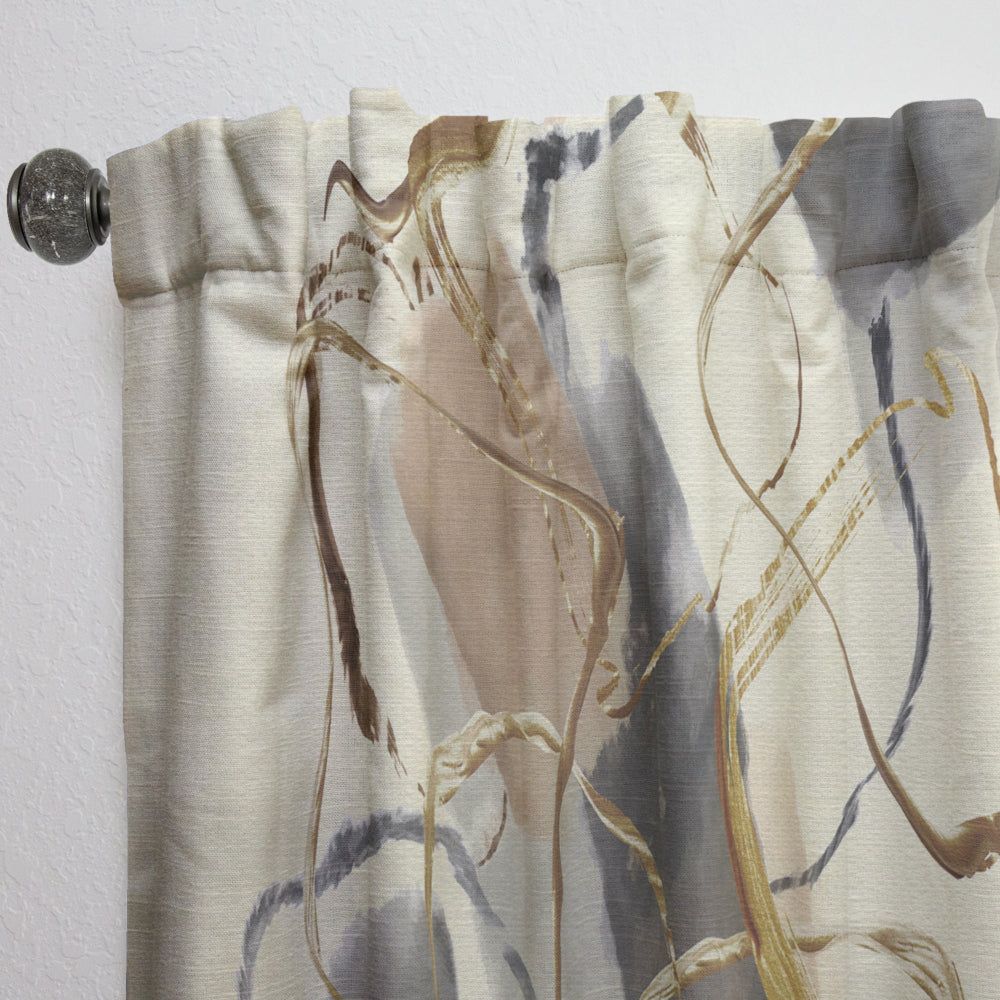 Gold Glam Squares VIII - Glam Curtain - 1 Panel