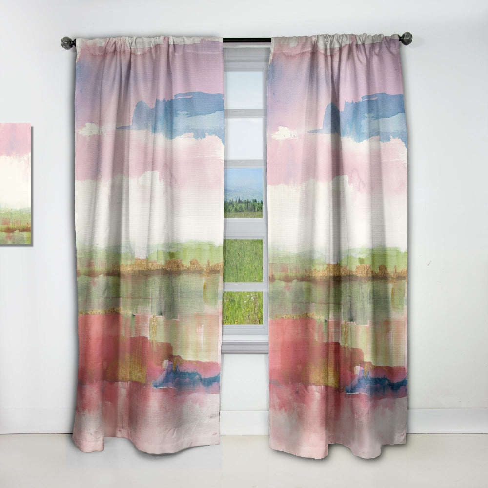Influence of Line and Color Gold Bright - Shabby Chic Curtain - 1 Panel