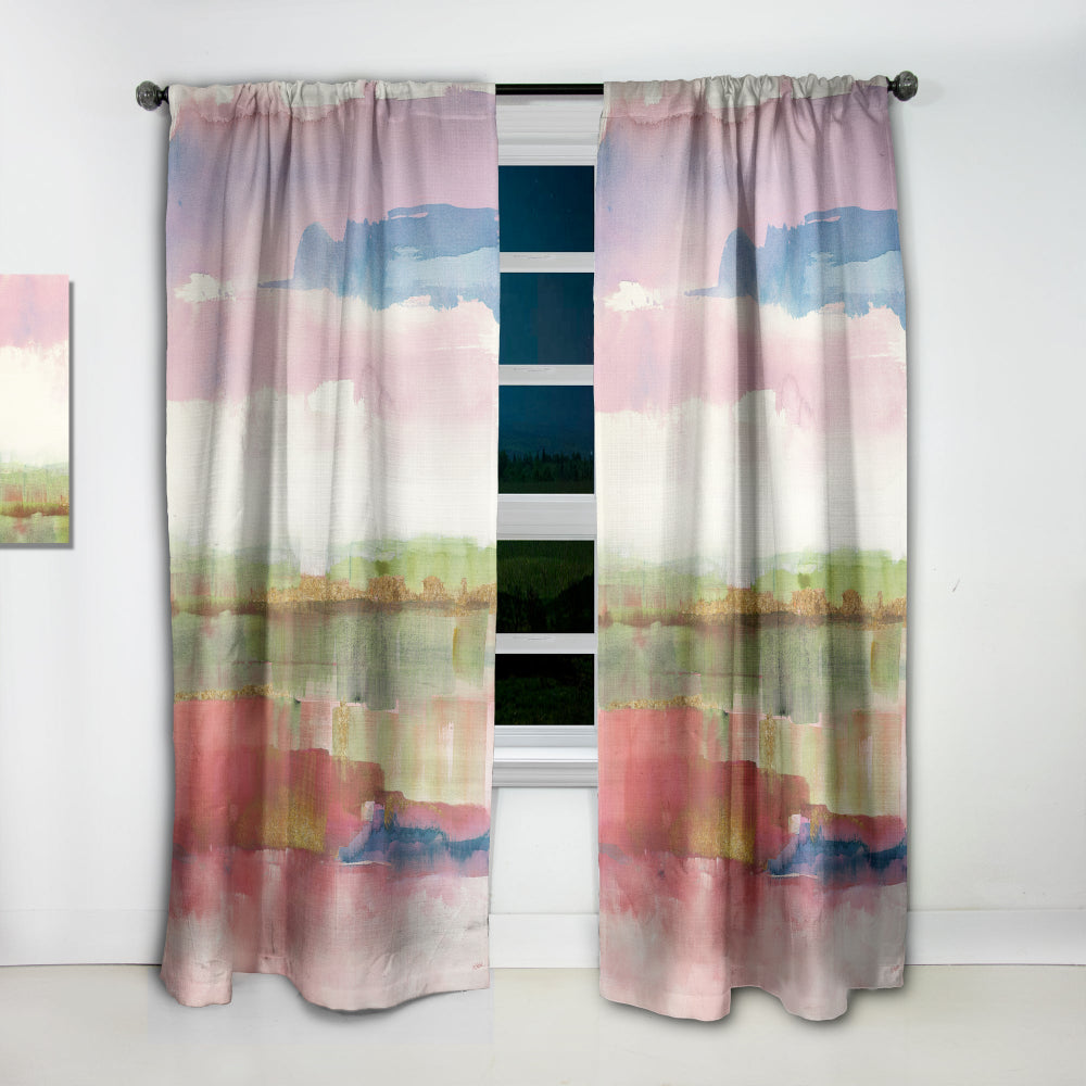 Influence of Line and Color Gold Bright - Shabby Chic Curtain - 1 Panel