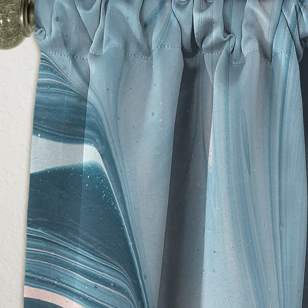 Blue Modern Water I - Modern Curtain - 1 Panel
