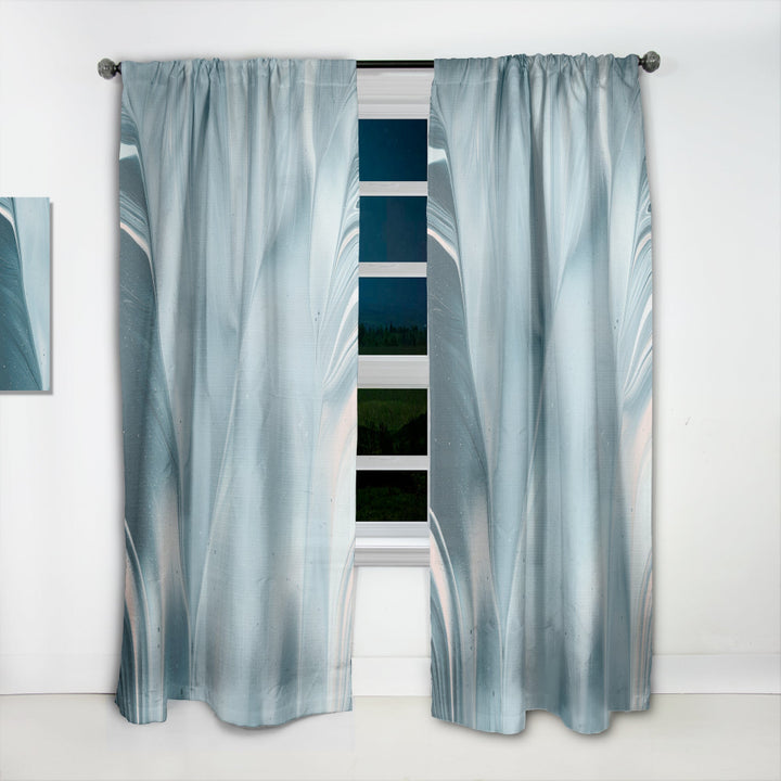 Blue Modern Water I - Modern Curtain - 1 Panel
