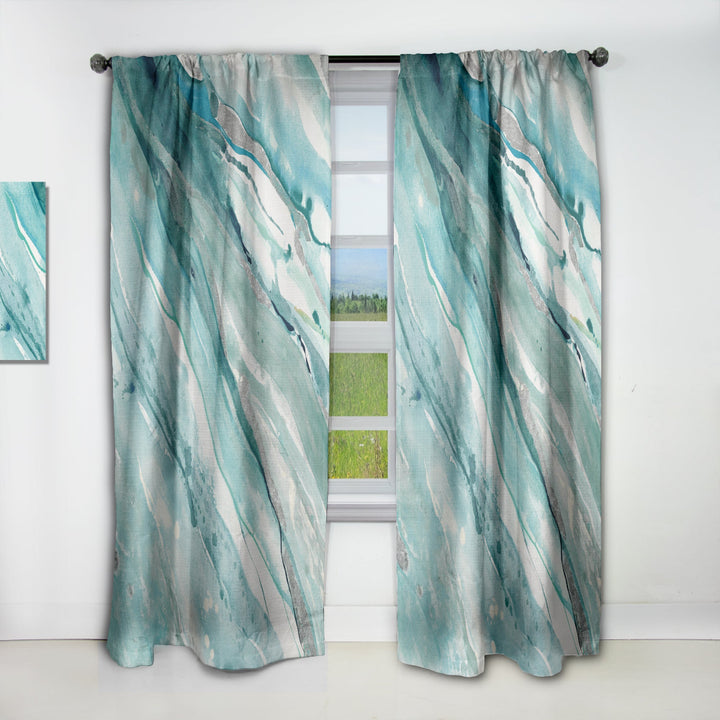 Silver Springs II Blue Green - Nautical &amp; Coastal Curtain - 1 Panel