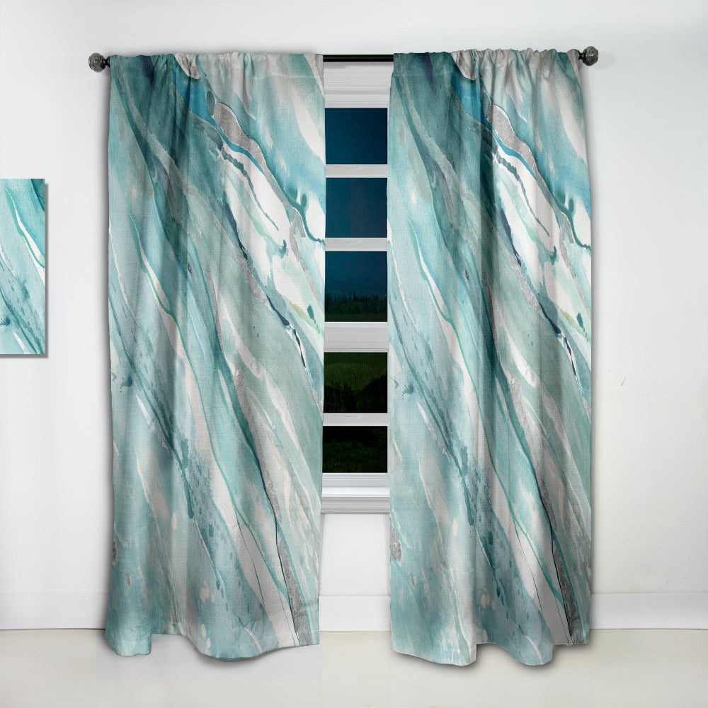 Silver Springs II Blue Green - Nautical &amp; Coastal Curtain - 1 Panel