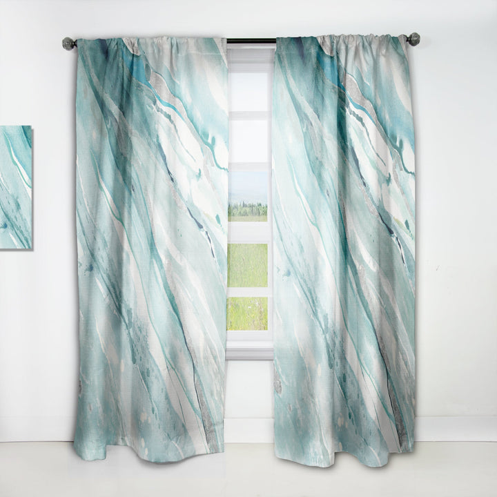 Silver Springs II Blue Green - Nautical &amp; Coastal Curtain - 1 Panel