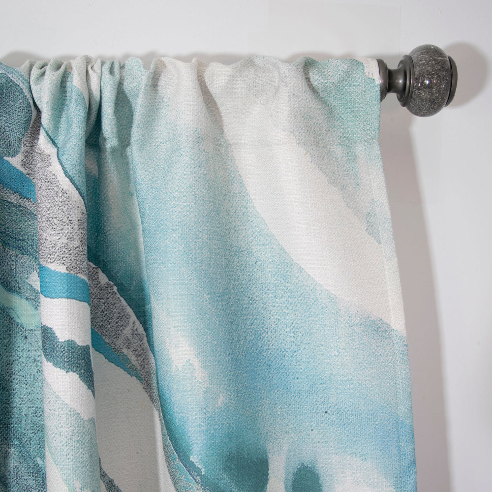 Silver Springs II Blue Green - Nautical &amp; Coastal Curtain - 1 Panel