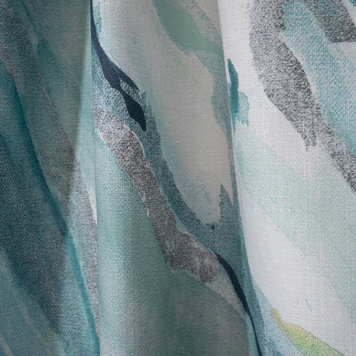 Silver Springs II Blue Green - Nautical &amp; Coastal Curtain - 1 Panel