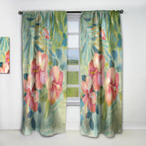 Hibiscus Garden III - Traditional Curtain - 1 Panel