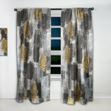 Gold Glamour Squares I - Modern Curtain - 1 Panel
