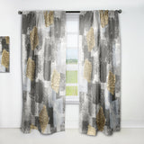 Gold Glamour Squares I - Modern Curtain - 1 Panel