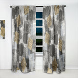 Gold Glamour Squares I - Modern Curtain - 1 Panel