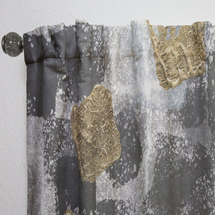 Gold Glamour Squares I - Modern Curtain - 1 Panel