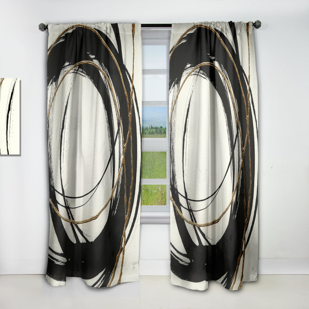 Gold Glamour Circle III - Posh &amp; Luxe Curtain - 1 Panel