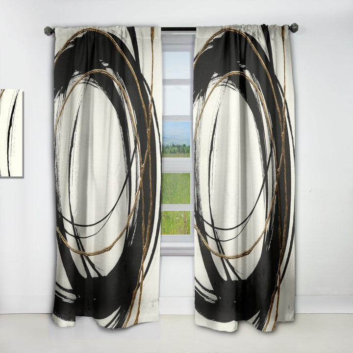 Gold Glamour Circle III - Posh &amp; Luxe Curtain - 1 Panel
