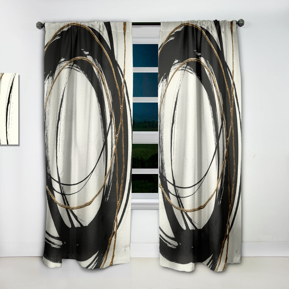 Gold Glamour Circle III - Posh &amp; Luxe Curtain - 1 Panel