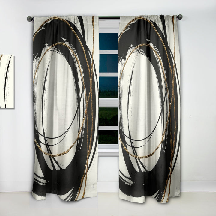 Gold Glamour Circle III - Posh &amp; Luxe Curtain - 1 Panel