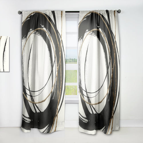 Gold Glamour Circle III - Posh & Luxe Curtain - 1 Panel
