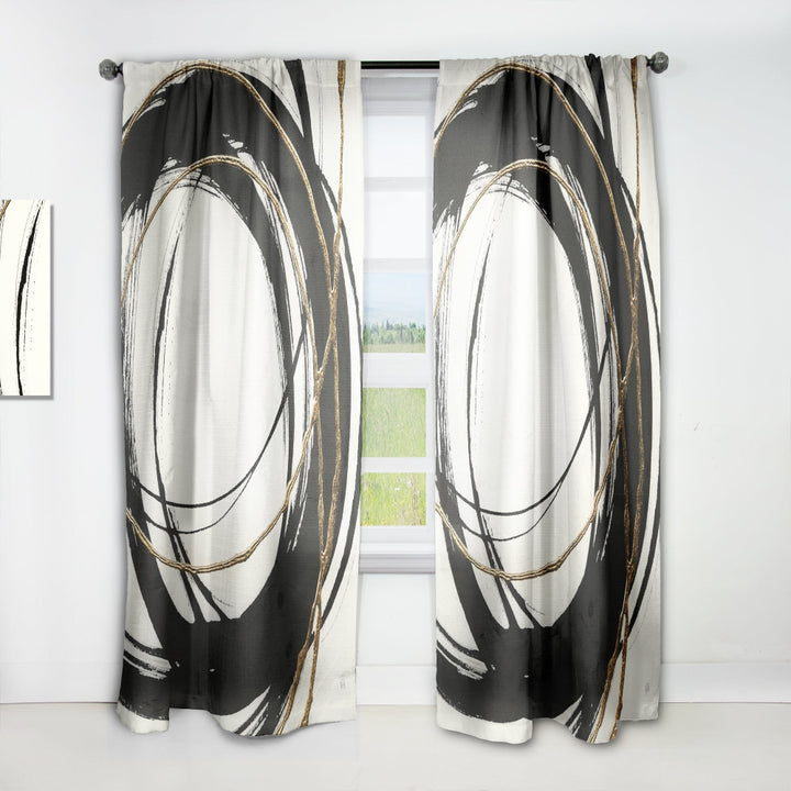 Gold Glamour Circle III - Posh &amp; Luxe Curtain - 1 Panel