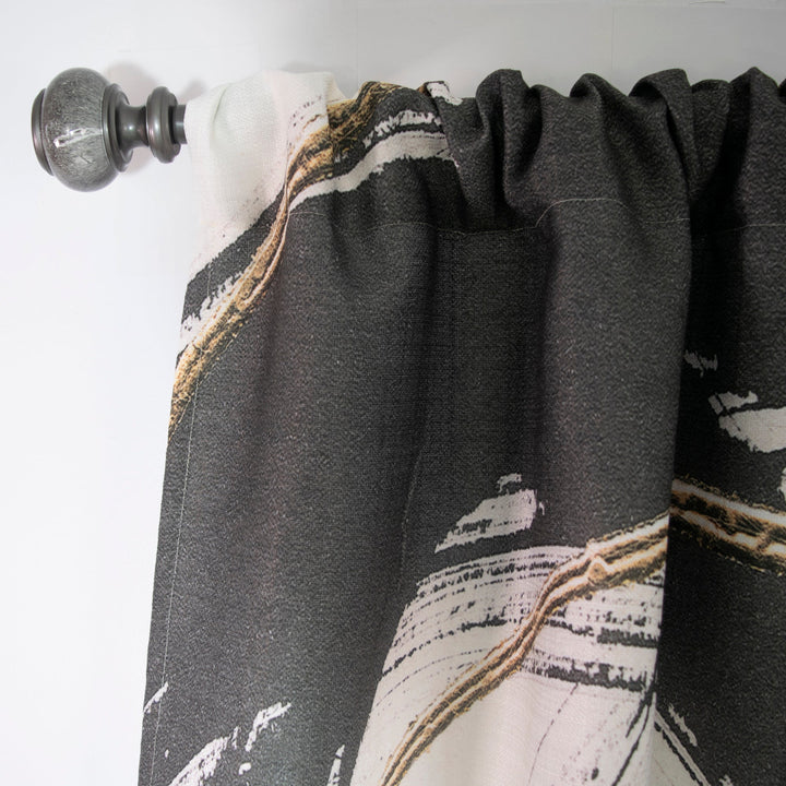 Gold Glamour Circle III - Posh &amp; Luxe Curtain - 1 Panel