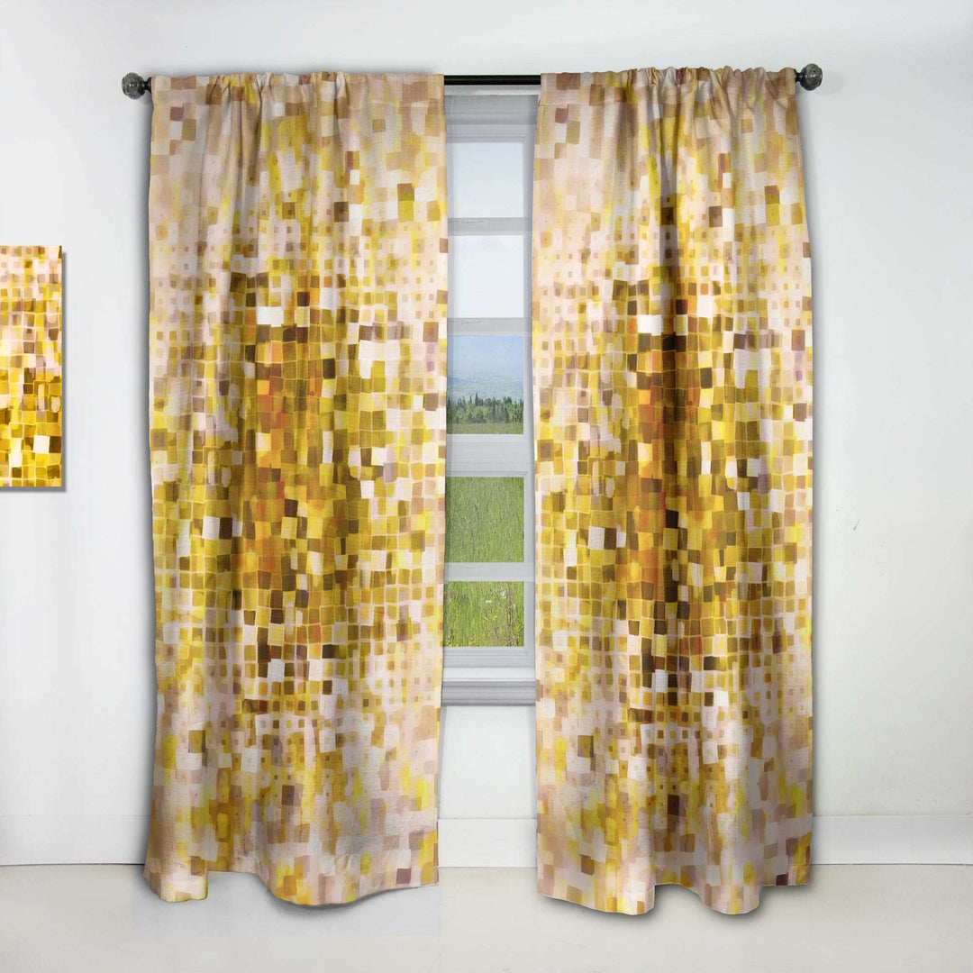 Glam Yellow Explosion Blocks - Modern Curtain - 1 Panel