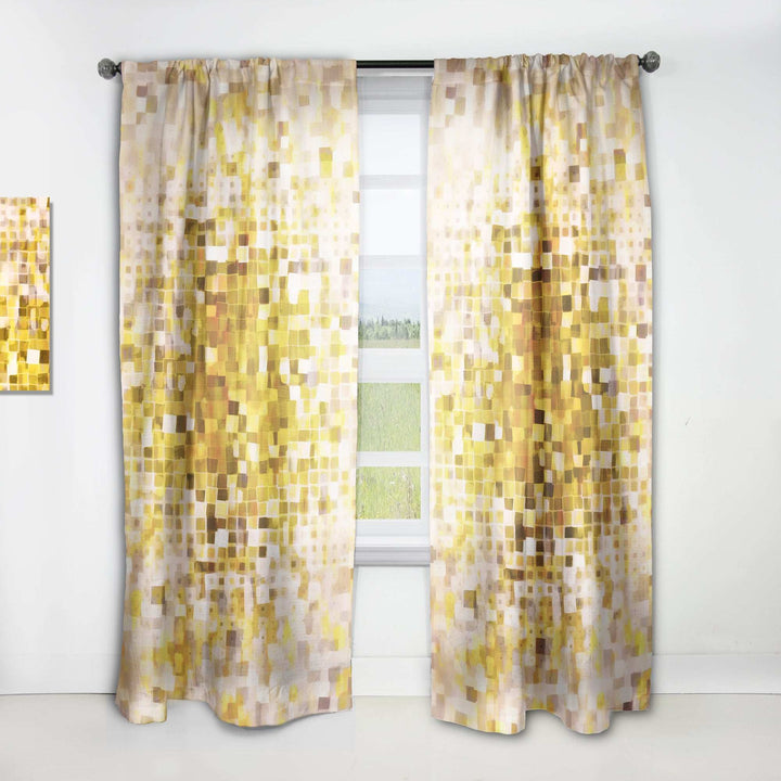 Glam Yellow Explosion Blocks - Modern Curtain - 1 Panel