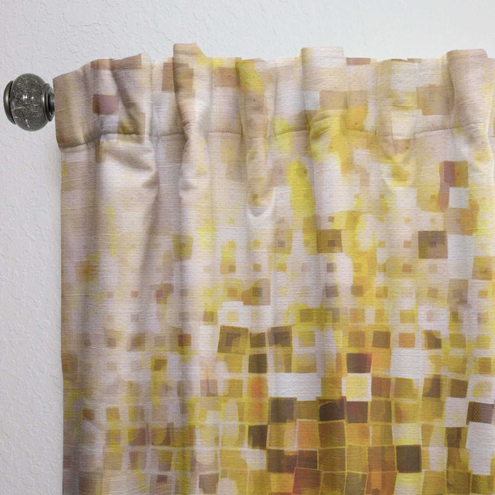 Glam Yellow Explosion Blocks - Modern Curtain - 1 Panel