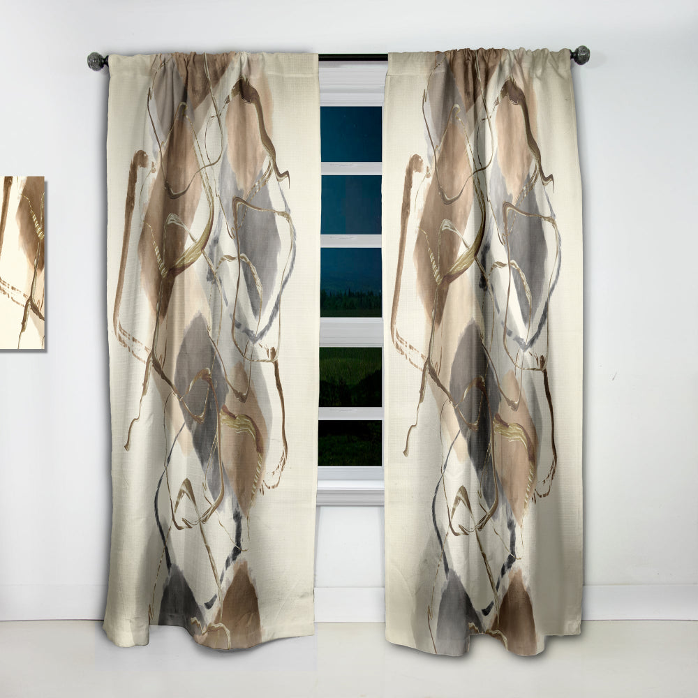 Gold Glam Squares III - Modern &amp; Contemporary Curtain - 1 Panel