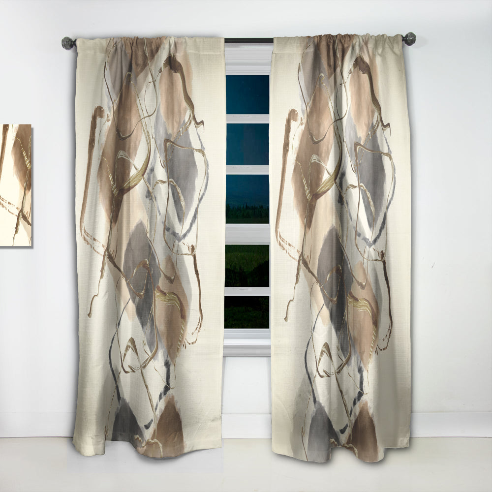 Gold Glam Squares III - Modern &amp; Contemporary Curtain - 1 Panel