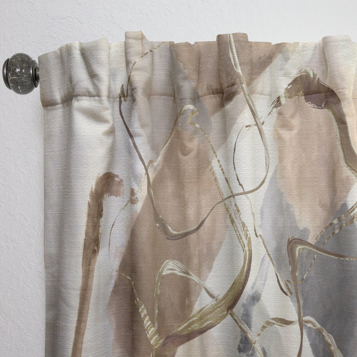 Gold Glam Squares III - Modern &amp; Contemporary Curtain - 1 Panel