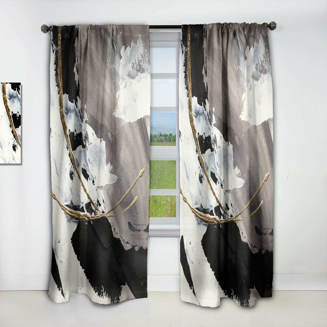 Glam Painted Arcs II - Modern Curtain - 1 Panel