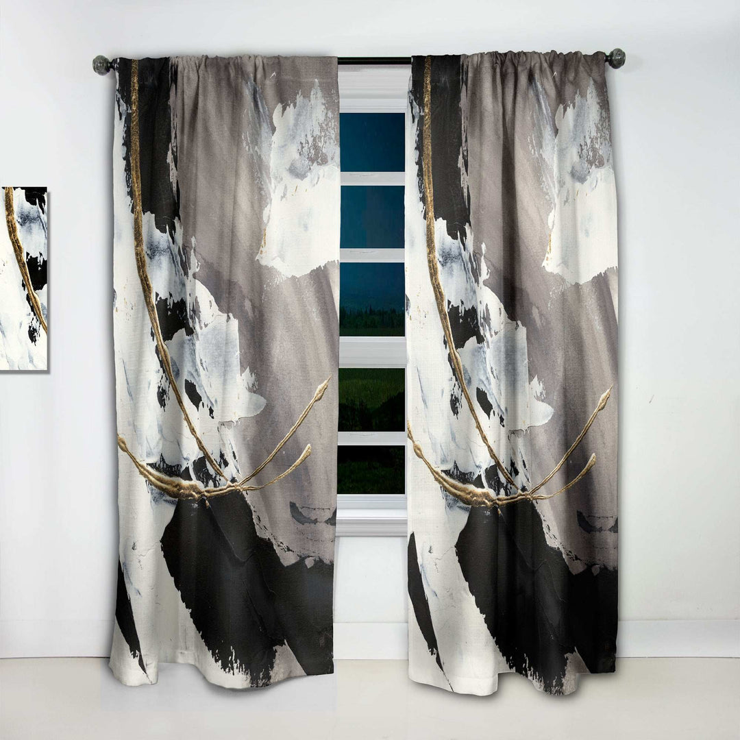 Glam Painted Arcs II - Modern Curtain - 1 Panel