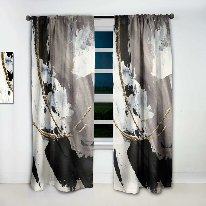 Glam Painted Arcs II - Modern Curtain - 1 Panel