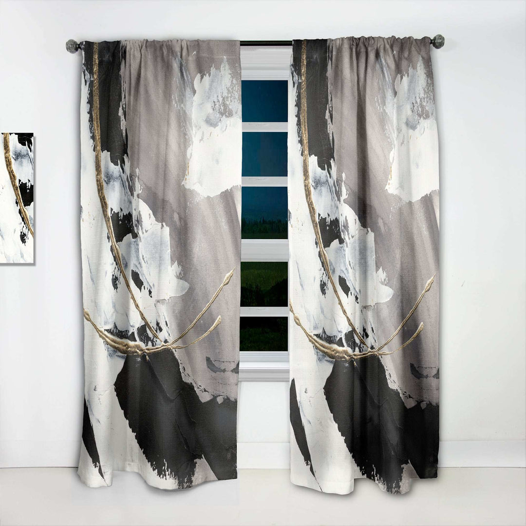 Glam Painted Arcs II - Modern Curtain - 1 Panel