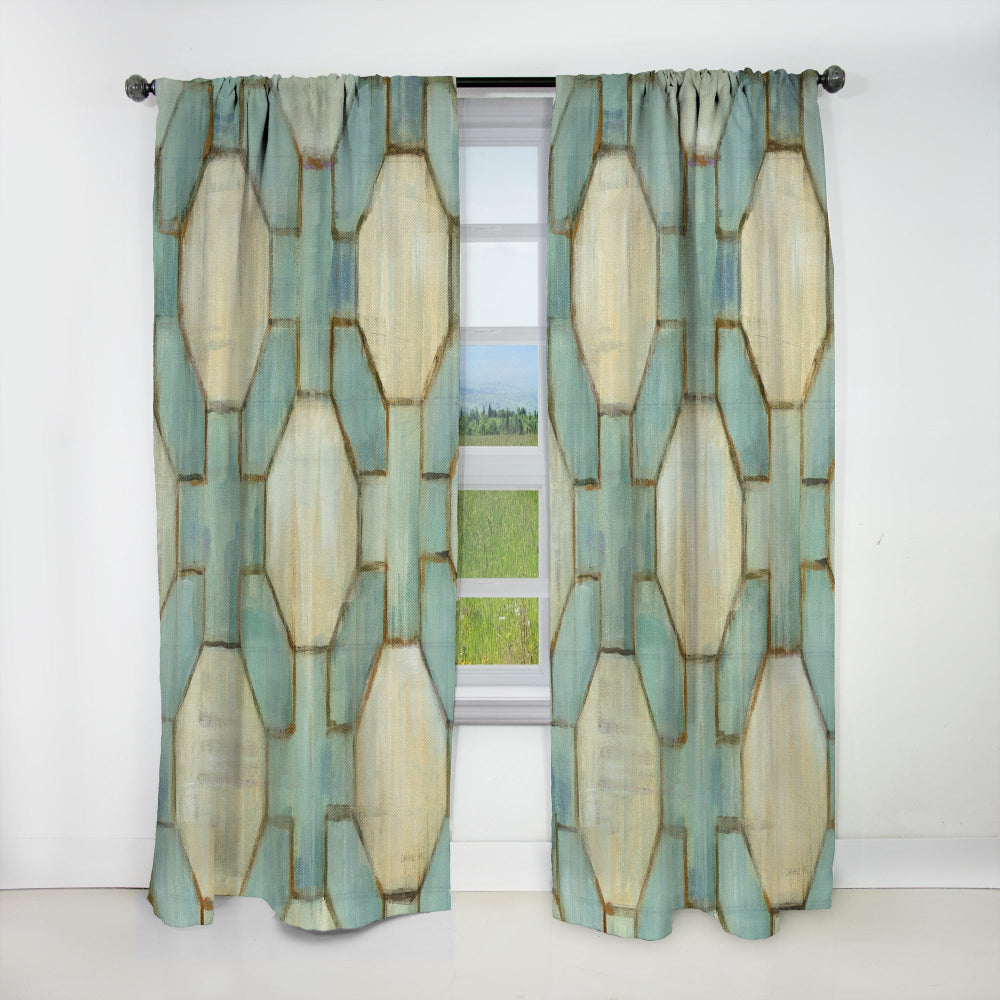 Geometric Title Element - Modern &amp; Contemporary Curtain - 1 Panel
